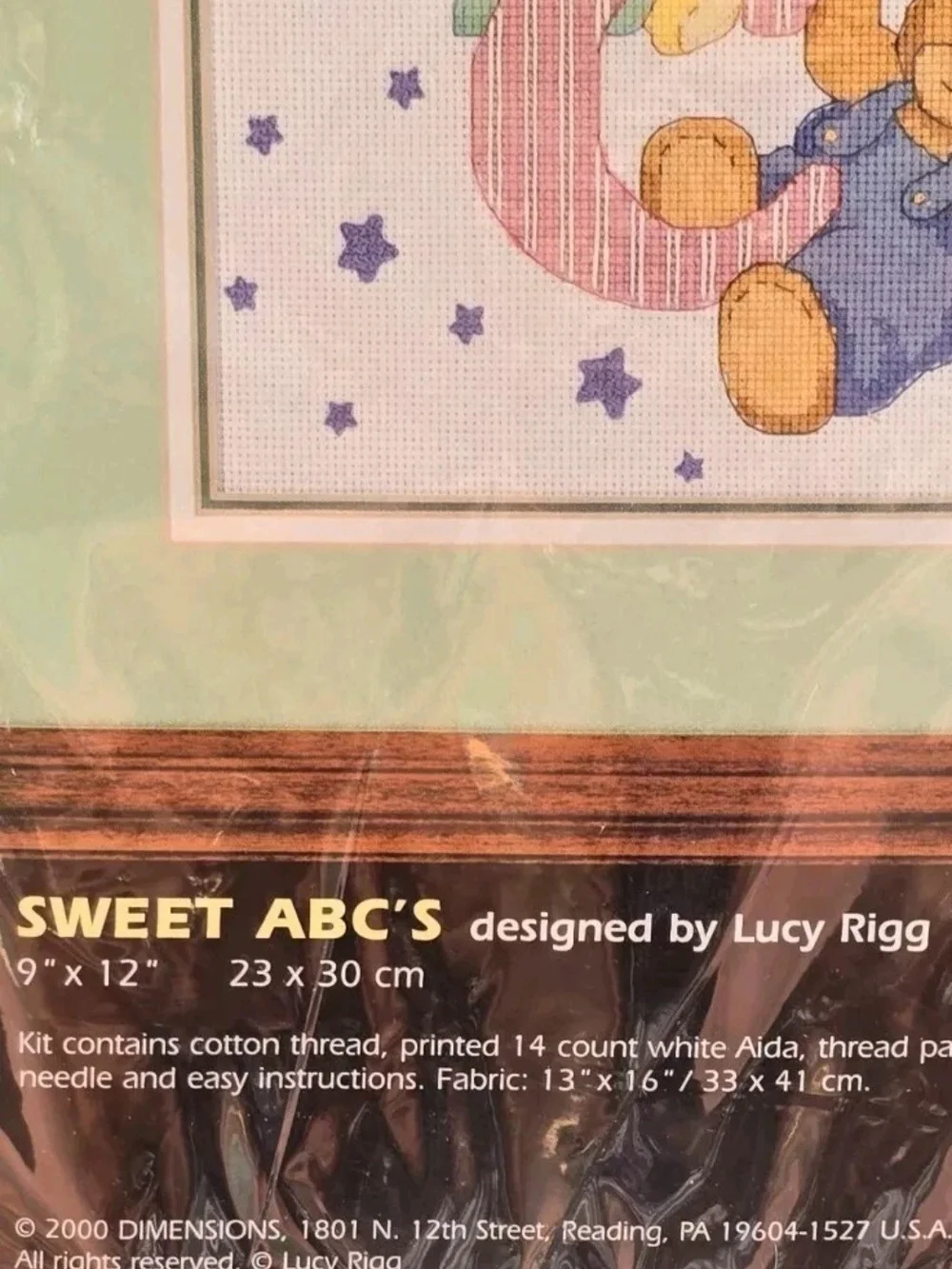 Vintage Dimensions Sweet ABCs Cross Stitch Kit Bear Bunny Nursery Sealed
